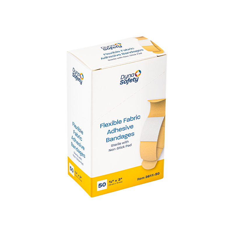 Flexible Fabric Adhesive Bandages - Sterile, 3/4" x 3" - 50 pcs per Box/50 Boxes per Case