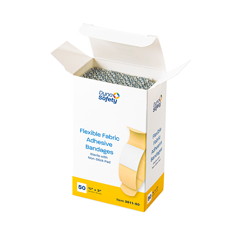Flexible Fabric Adhesive Bandages - Sterile, 3/4" x 3" - 50 pcs per Box/50 Boxes per Case