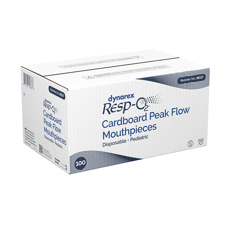Cardboard Peak Flow Mouthpieces (Disposable), Pediatric, 100 Quantity per Case