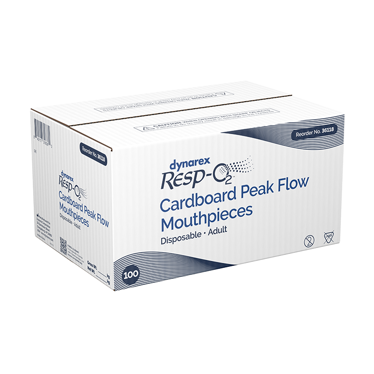 Cardboard Peak Flow Mouthpieces (Disposable), Adult, 100 Quantity per Case