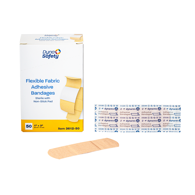 Flexible Fabric Adhesive Bandages - Sterile, 1" x 3" - 50 pcs per Box/50 Boxes per Case