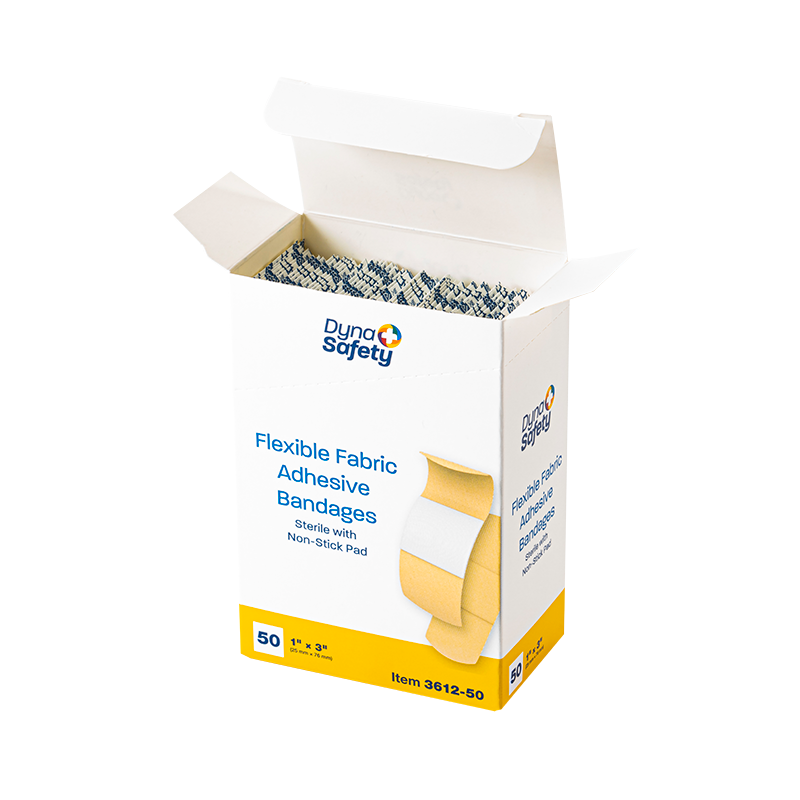 Flexible Fabric Adhesive Bandages - Sterile, 1" x 3" - 50 pcs per Box/50 Boxes per Case