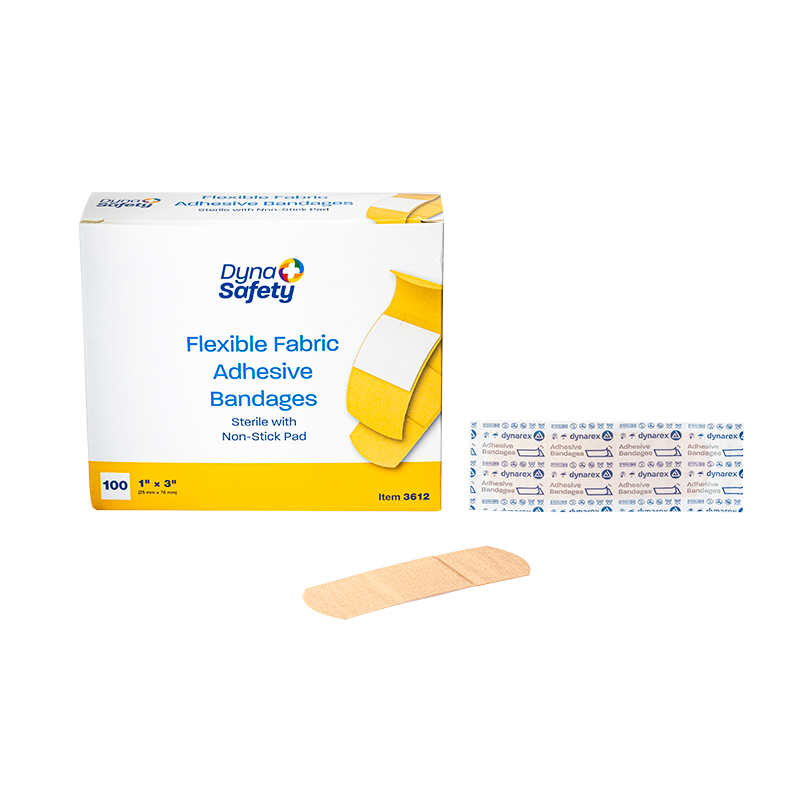 Flexible Fabric Adhesive Bandages - Sterile, 1" x 3" - 100 pcs per Box/24 Boxes per Case