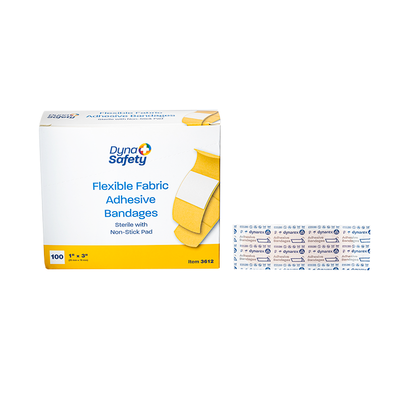 Flexible Fabric Adhesive Bandages - Sterile, 1" x 3" - 100 pcs per Box/24 Boxes per Case