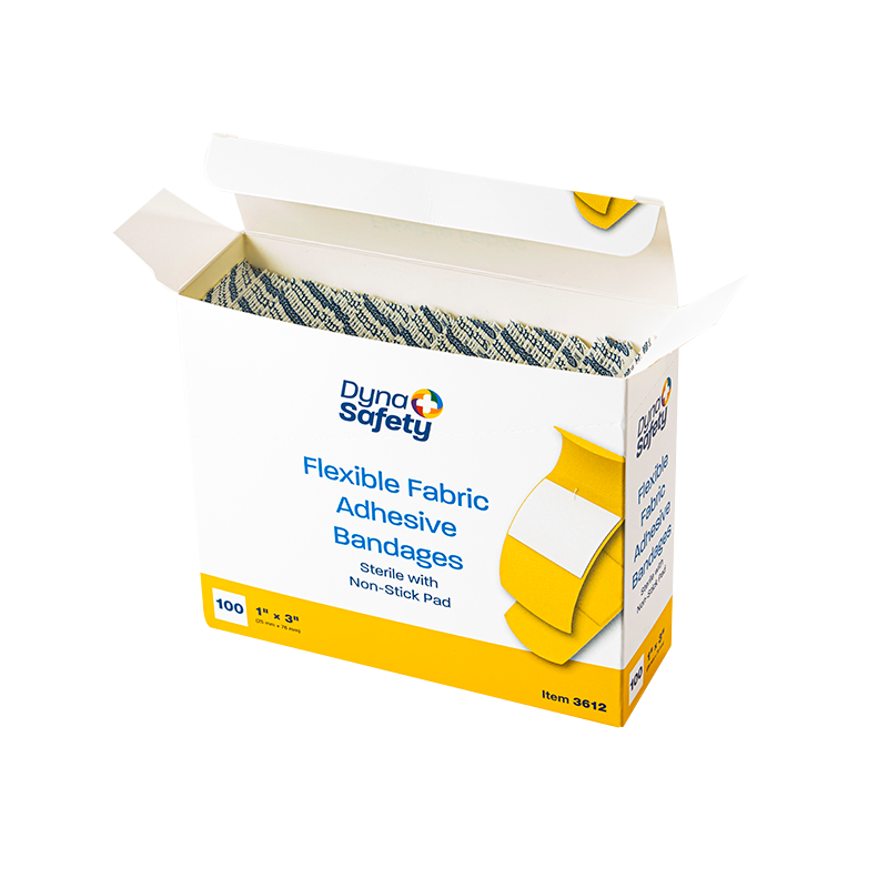 Flexible Fabric Adhesive Bandages - Sterile, 1" x 3" - 100 pcs per Box/24 Boxes per Case