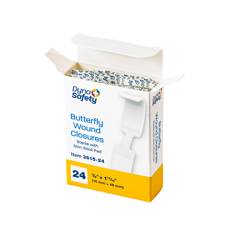 Butterfly Wound Closure - Sterile, 3/8" x 1 13/16" - 24 pcs per Box/50 Boxes per Case