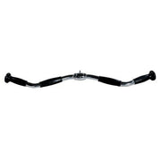 28" Chrome Curl Bar with Rubber Ergo Grips Revolving