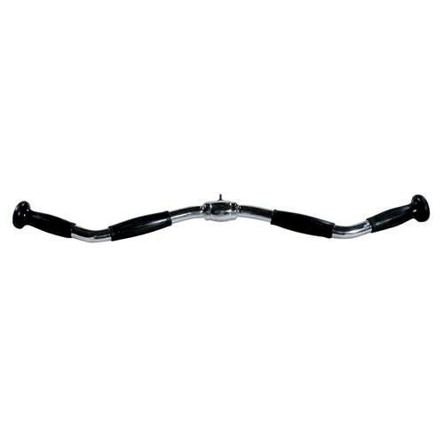 28" Chrome Curl Bar with Rubber Ergo Grips Revolving