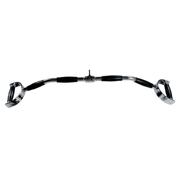 34" Chrome Pro Style Lat Bar with Rubber Ergo Grips Revolving