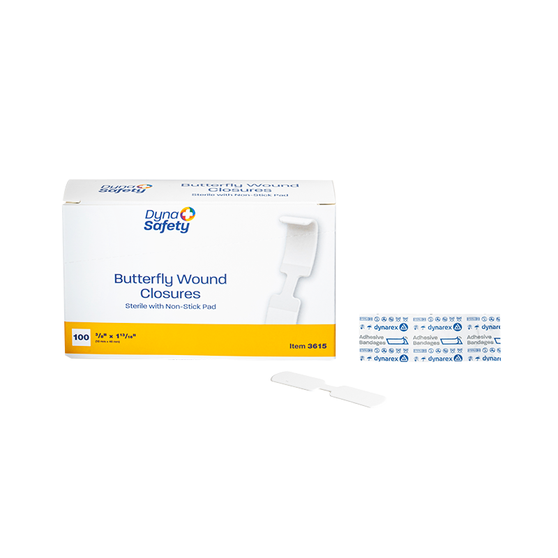 Butterfly Wound Closure - Sterile, 3/8" x 1 13/16" - 100 pcs per Box/24 Boxes per Case
