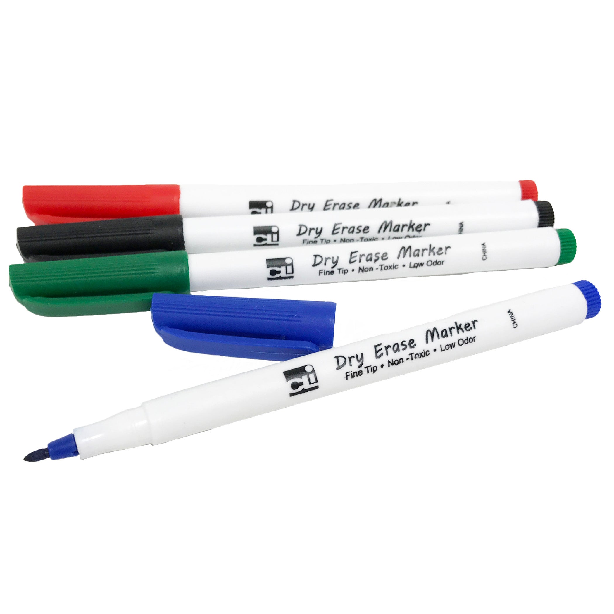 Dry Erase Markers, Thin Line Style, Assorted Colors, Pack of 4