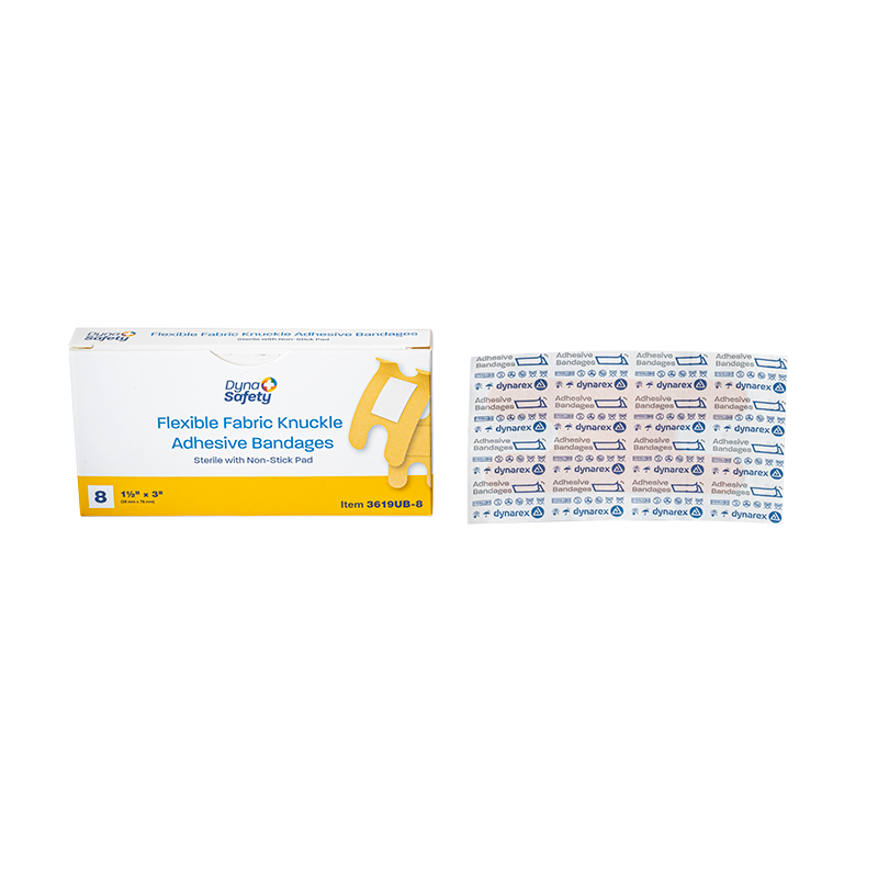 Flexible Fabric Adhesive Bandages - Sterile, 1 1/2" x 3" (Knuckle) - 8 pcs per Box/100 Boxes per Case