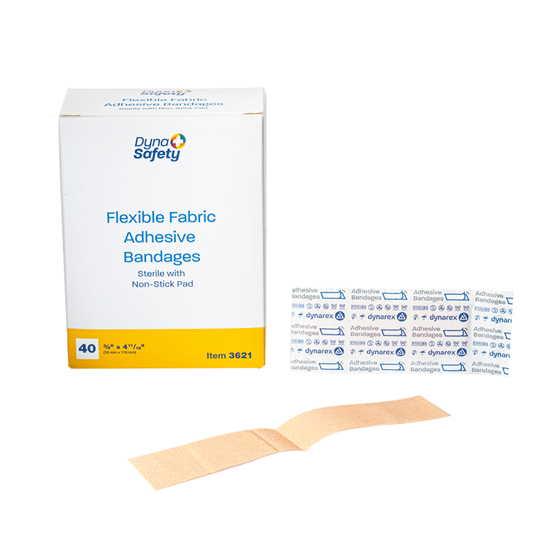 Flexible Fabric Adhesive Bandages - Sterile, 3/4" x 4 11/16” - 40 pcs per Box/24 Boxes per Case