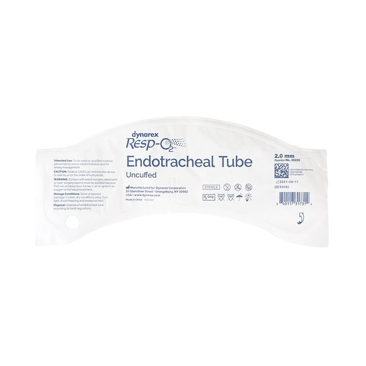 Endotracheal Tubes - Uncuffed, 2.0mm, 10 Quantity per Case