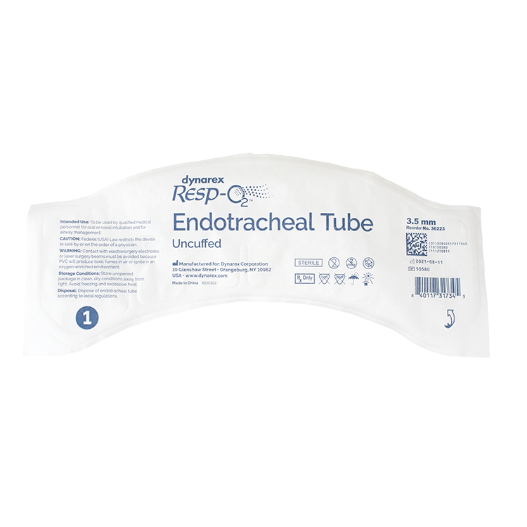 Endotracheal Tubes - Uncuffed, 3.5mm, 10 Quantity per Case