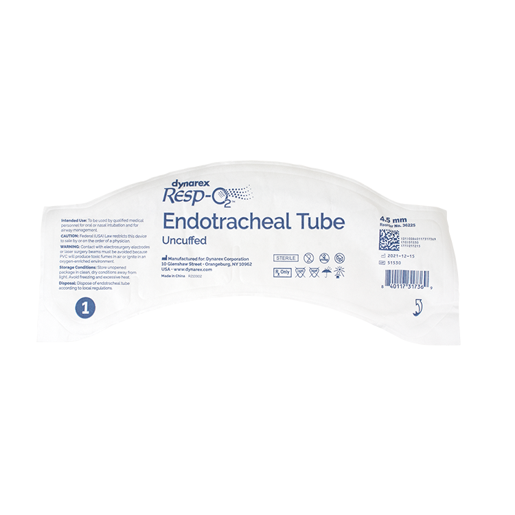 Endotracheal Tubes - Uncuffed, 4.5mm, 10 Quantity per Case