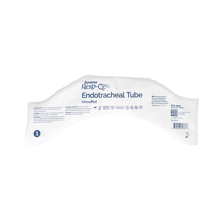 Endotracheal Tubes - Uncuffed, 5.0mm, 10 Quantity per Case