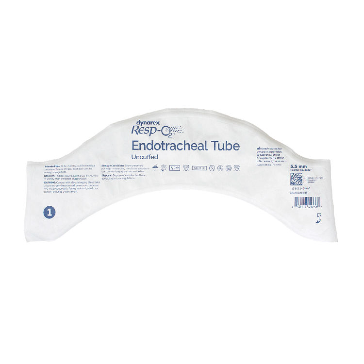Endotracheal Tubes - Uncuffed, 5.5mm, 10 Quantity per Case