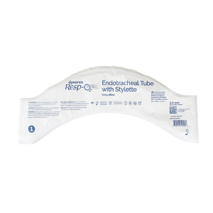 Endotracheal Tubes with Stylette - Uncuffed, 3.0mm, 10 Quantity per Case