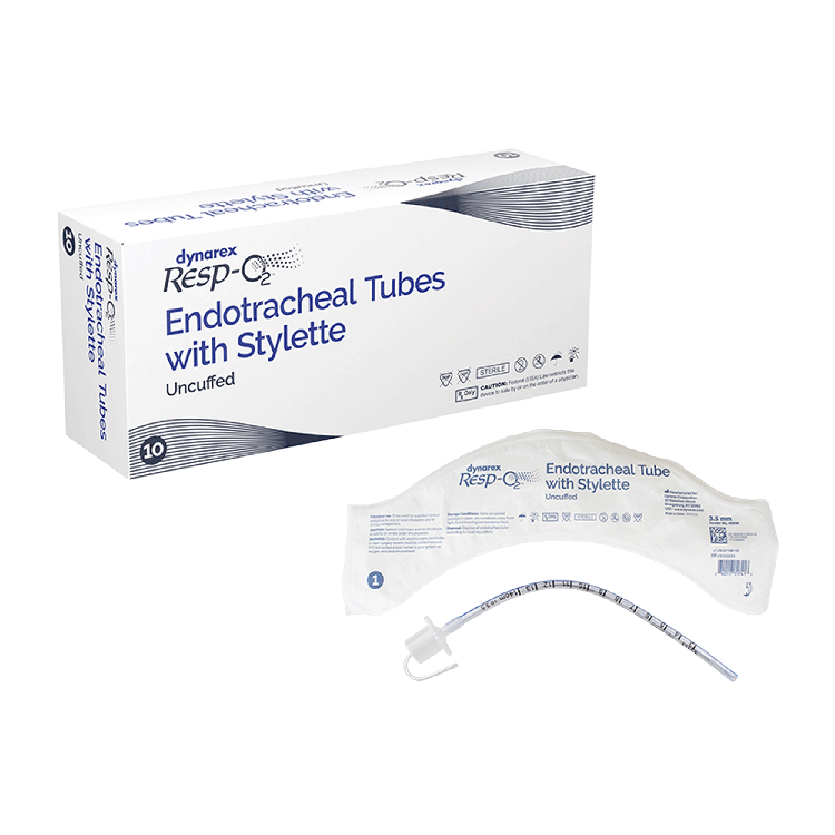 Endotracheal Tubes with Stylette - Uncuffed, 3.5mm, 10 Quantity per Case