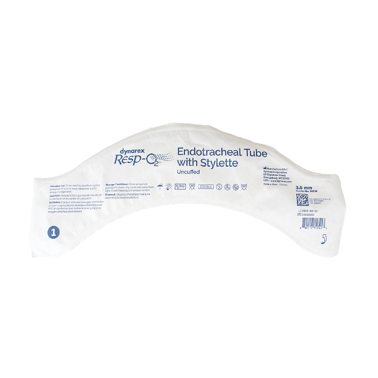 Endotracheal Tubes with Stylette - Uncuffed, 3.5mm, 10 Quantity per Case