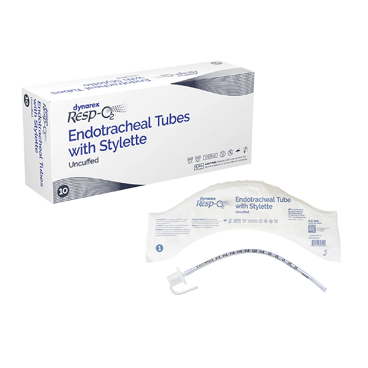 Endotracheal Tubes with Stylette - Uncuffed, 4.0mm, 10 Quantity per Case
