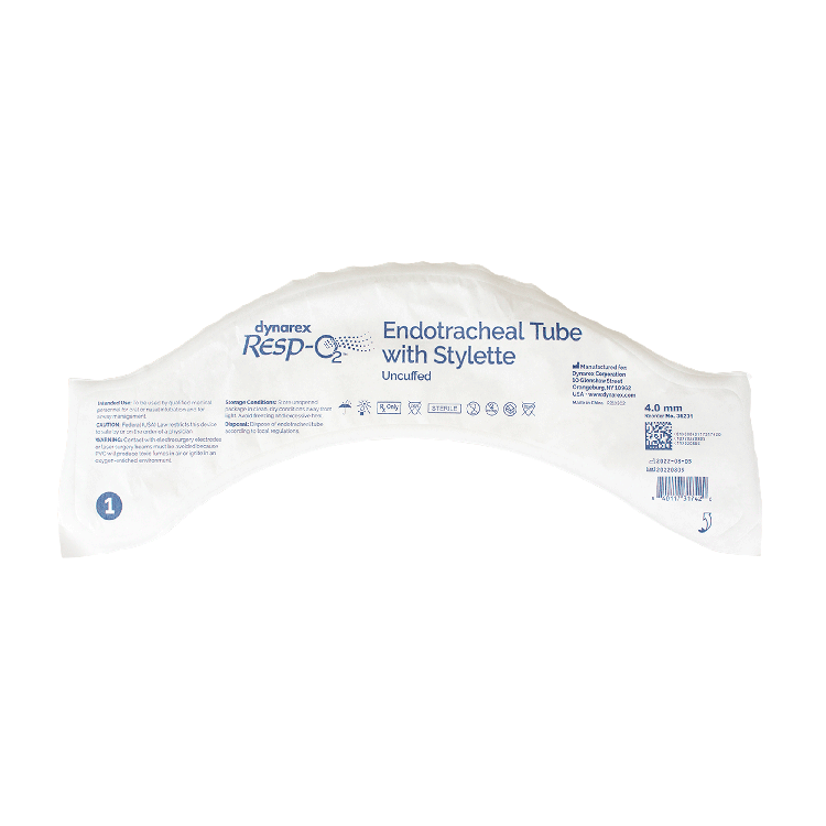 Endotracheal Tubes with Stylette - Uncuffed, 4.0mm, 10 Quantity per Case