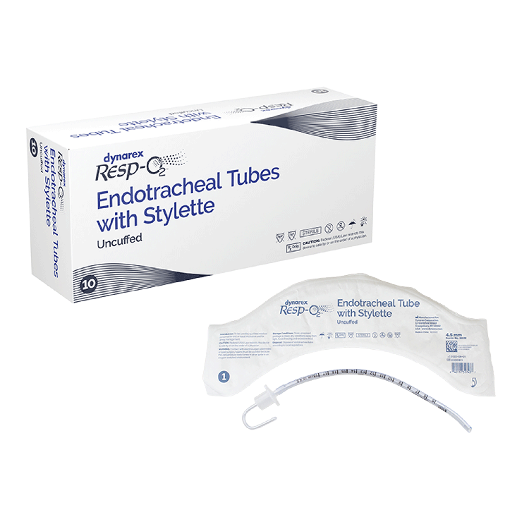 Endotracheal Tubes with Stylette - Uncuffed, 4.5mm, 10 Quantity per Case
