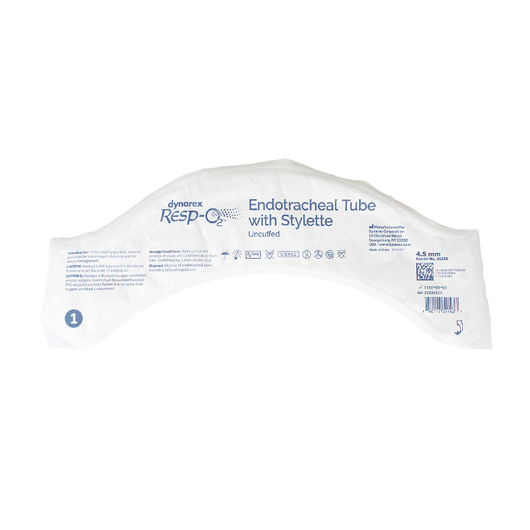 Endotracheal Tubes with Stylette - Uncuffed, 4.5mm, 10 Quantity per Case