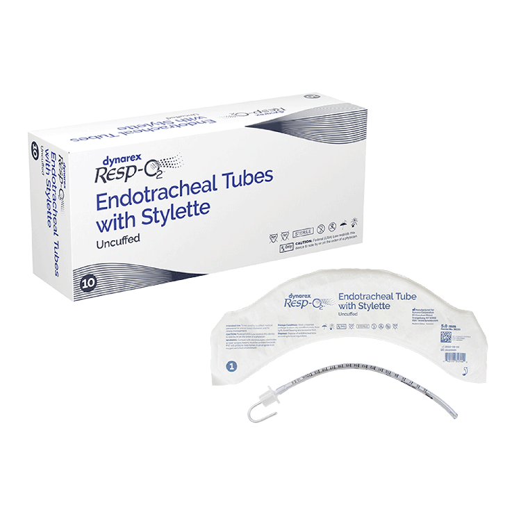 Endotracheal Tubes with Stylette - Uncuffed, 5.0mm, 10 Quantity per Case
