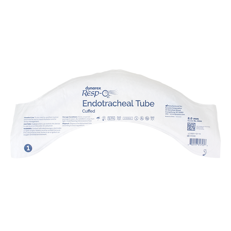 Endotracheal Tubes - Cuffed, 8.0mm, 10 Quantity per Case