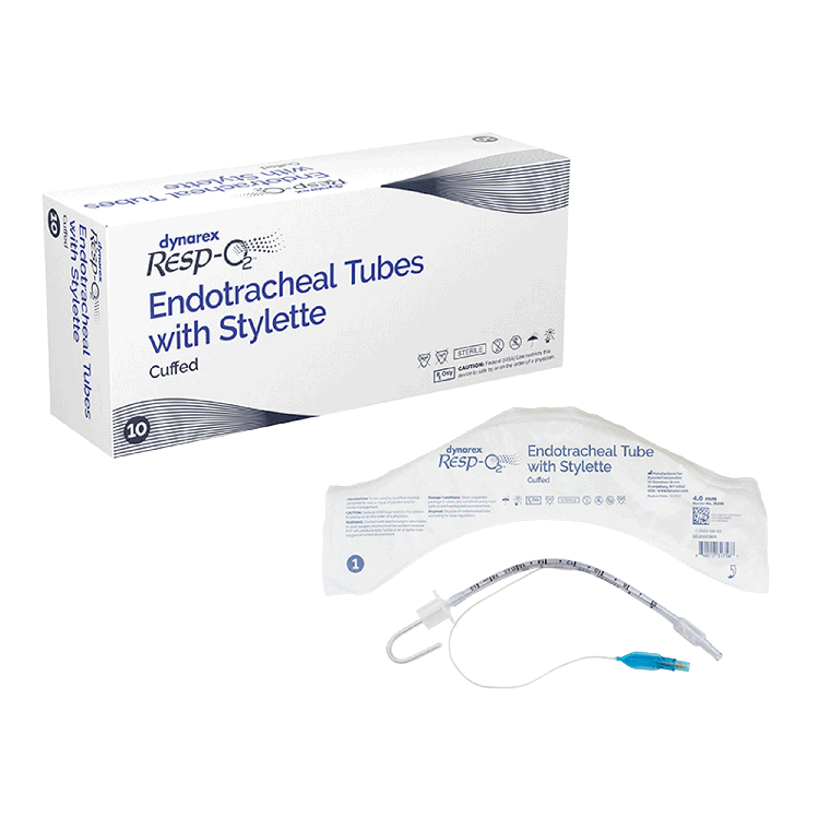 Endotracheal Tubes with Stylette - Cuffed, 4.0mm, 10 Quantity per Case