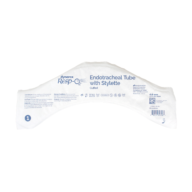 Endotracheal Tubes with Stylette - Cuffed, 4.0mm, 10 Quantity per Case