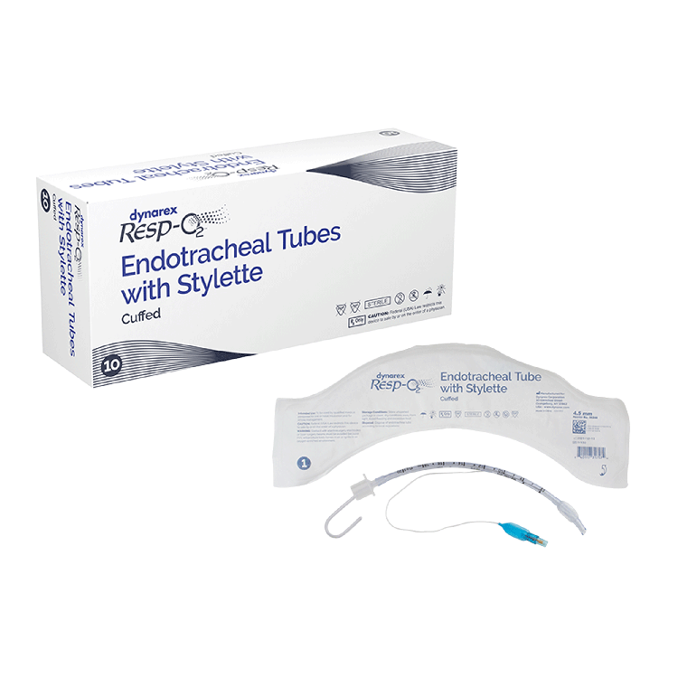 Endotracheal Tubes with Stylette - Cuffed, 4.5mm, 10 Quantity per Case