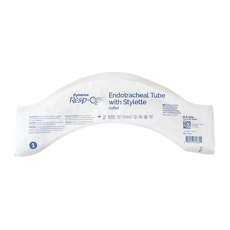 Endotracheal Tubes with Stylette - Cuffed, 6.5mm, 10 Quantity per Case