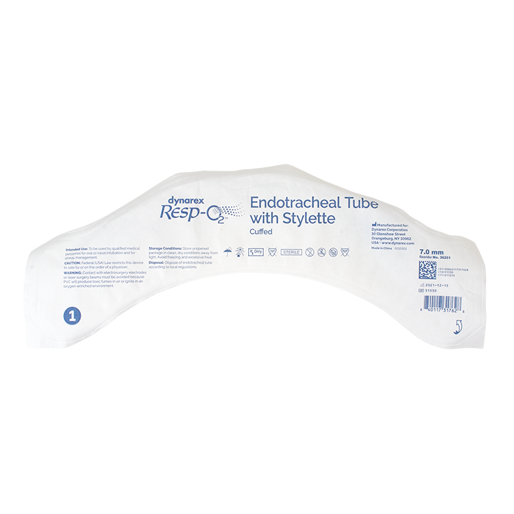 Endotracheal Tubes with Stylette - Cuffed, 7.0mm, 10 Quantity per Case
