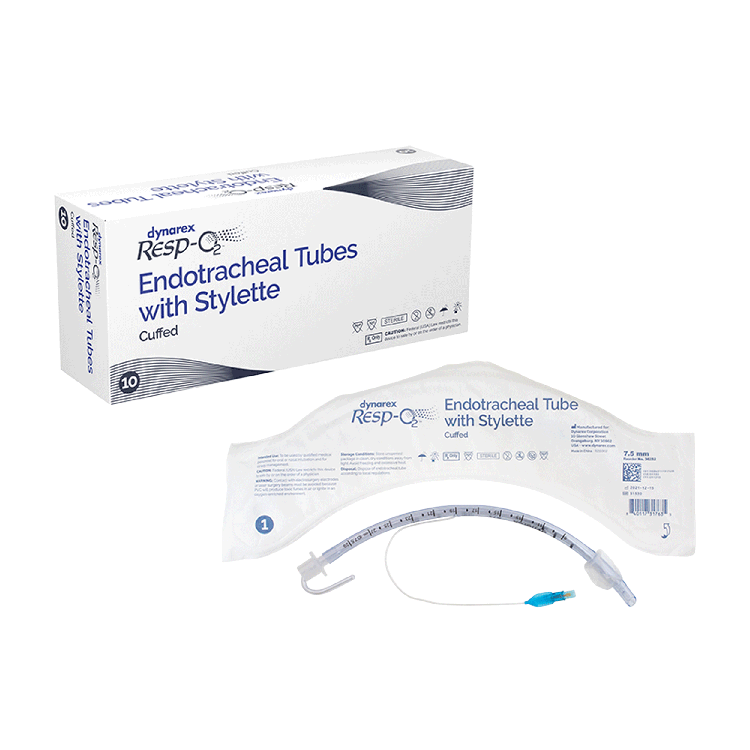 Endotracheal Tubes with Stylette - Cuffed, 7.5mm, 10 Quantity per Case