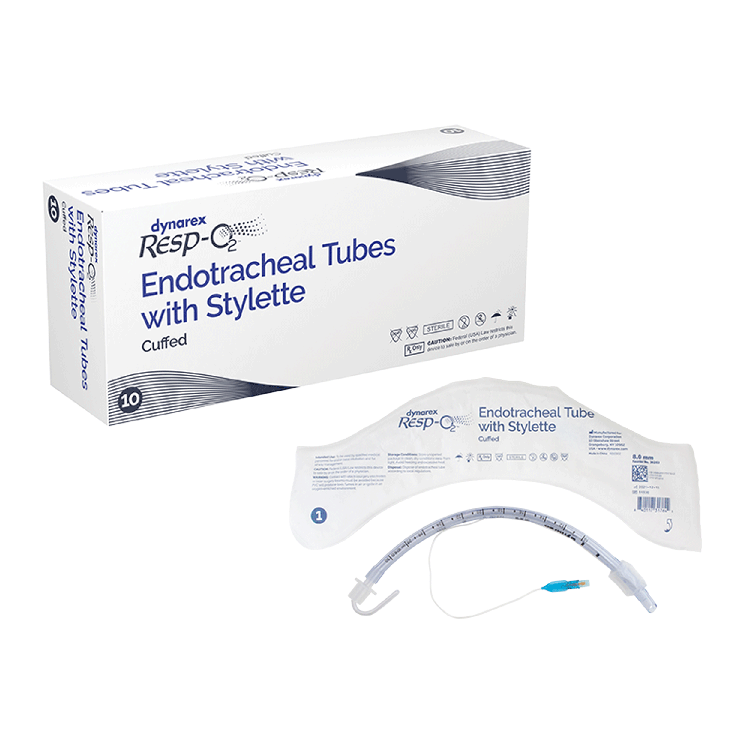 Endotracheal Tubes with Stylette - Cuffed, 8.0mm, 10 Quantity per Case
