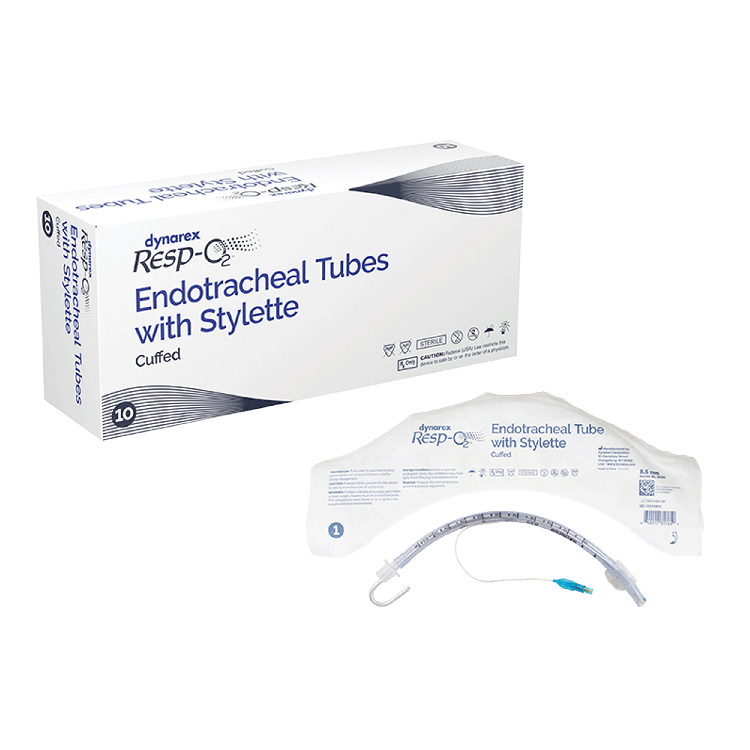 Endotracheal Tubes with Stylette - Cuffed, 8.5mm, 10 Quantity per Case