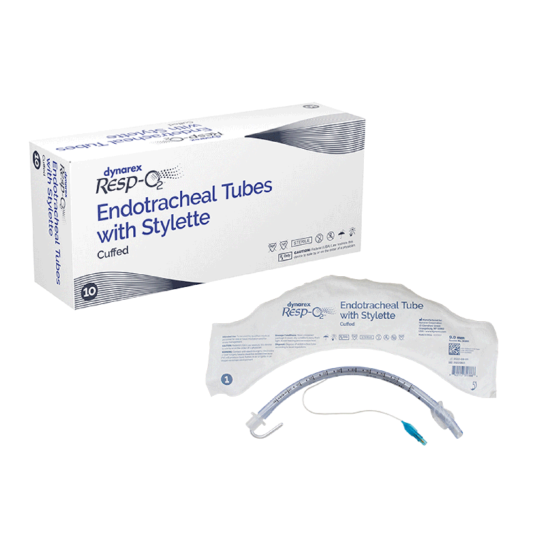 Endotracheal Tubes with Stylette - Cuffed, 9.0mm, 10 Quantity per Case