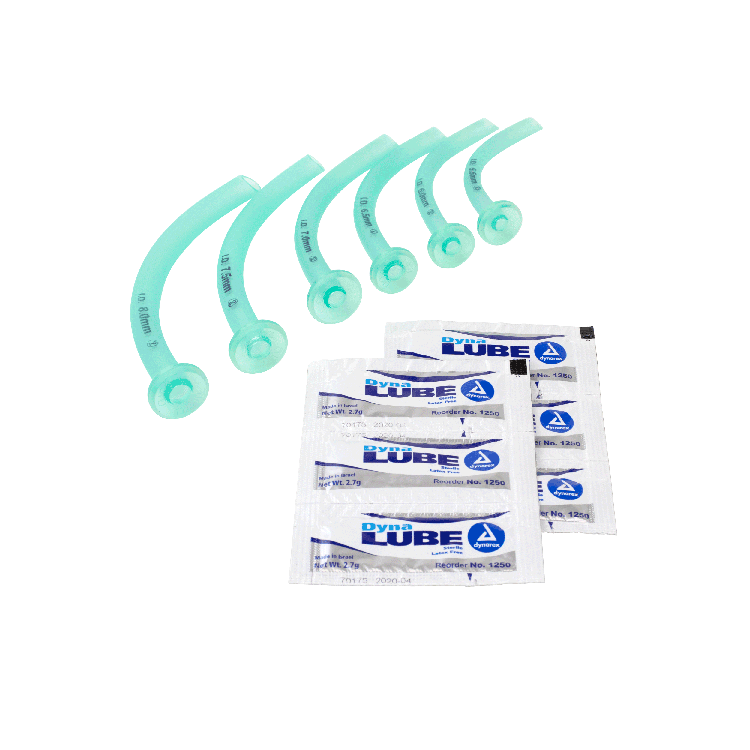 Nasopharyngeal Airway Kits - 6 NPA + 6 Dynalube Packets, 1 Kit per Case