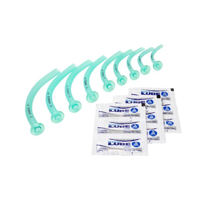 Nasopharyngeal Airway Kits - 9 NPA + 9 Dynalube Packets, 1 Kit per Case