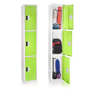 72" H x 12" W  Triple Tier Steel Storage Locker with Digital Lock, Green