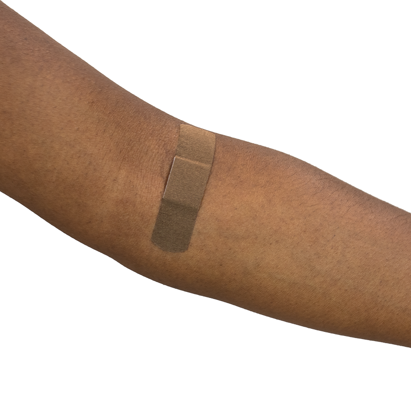 ColorFit Adhesive Fabric Bandages - Dark Brown, 3/4" x 3" - 100 pcs per Box/24 Boxes per Case