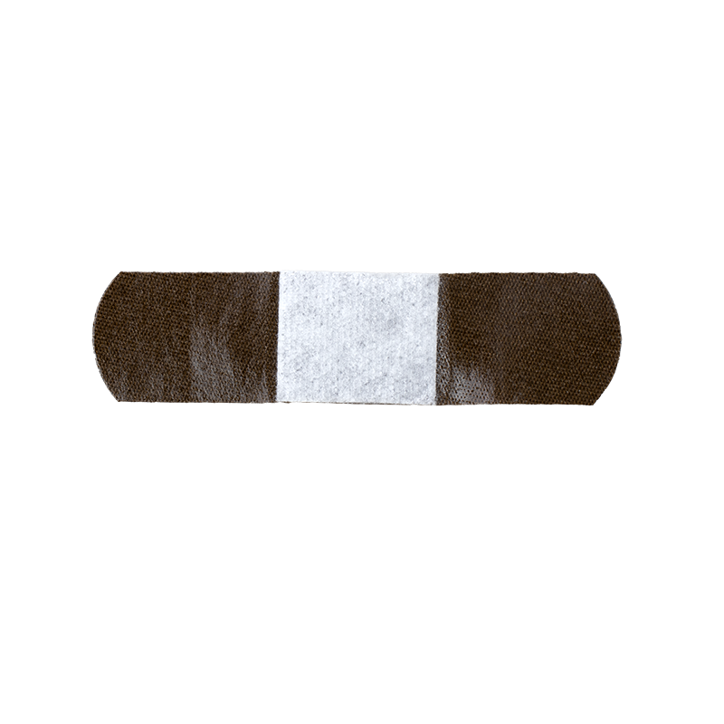 ColorFit Adhesive Fabric Bandages - Dark Brown, 3/4" x 3" - 1500 pcs per Box/12 Boxes per Case