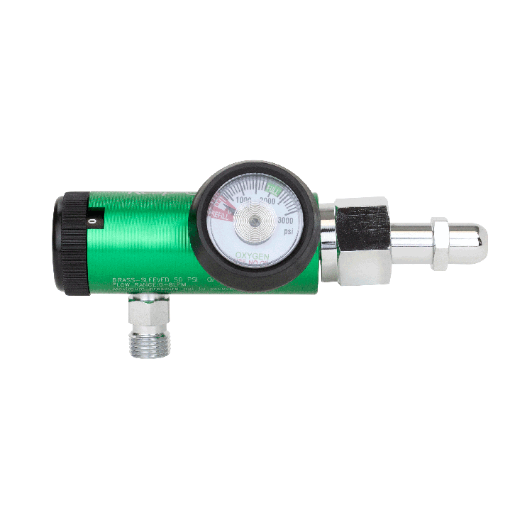 CGA 540 Style Oxygen Regulator - 0-8 LPM