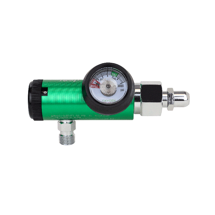 CGA 540 Style Mini Oxygen Regulator - 0-8 LPM