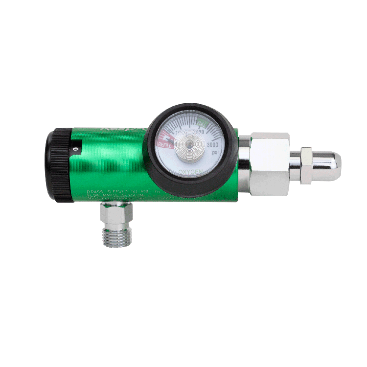 CGA 540 Style Mini Oxygen Regulator - 0-15 LPM