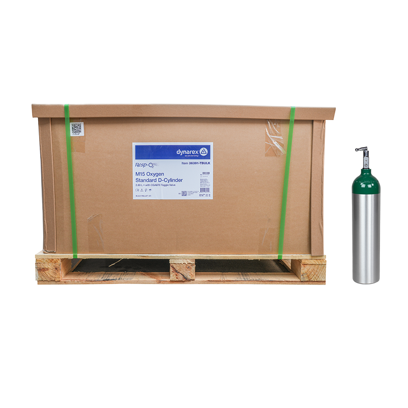 M15 - Oxygen D-Cylinder, Toggle Valve Standard, 2.89L - 81 pcs per Pallet