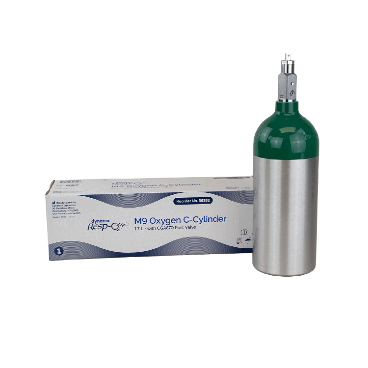 M9 - Oxygen C-Cylinder w/ CGA870 Post Valve, 1.7L - 1 per Case